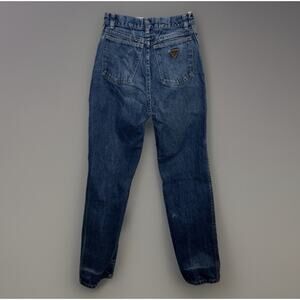 VTG Wrangler High Rise Straight Leg Blue Denim Jeans Juniors 7 25x30 USA